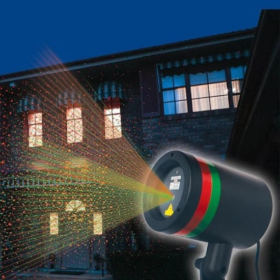 Proiector Laser Exterior – Iluminare Festivă Verde/Roșu pentru Fațadă și Curte