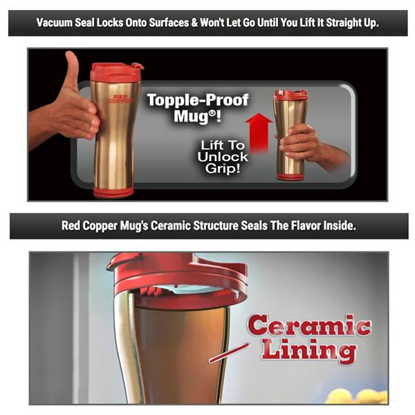 Termos Red Copper cu Smart grip si interior ceramic