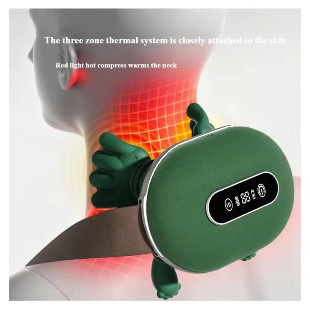 Aparat de Masaj Cervical cu Încălzire, Hands-Free, Acumulator 2000 mAh