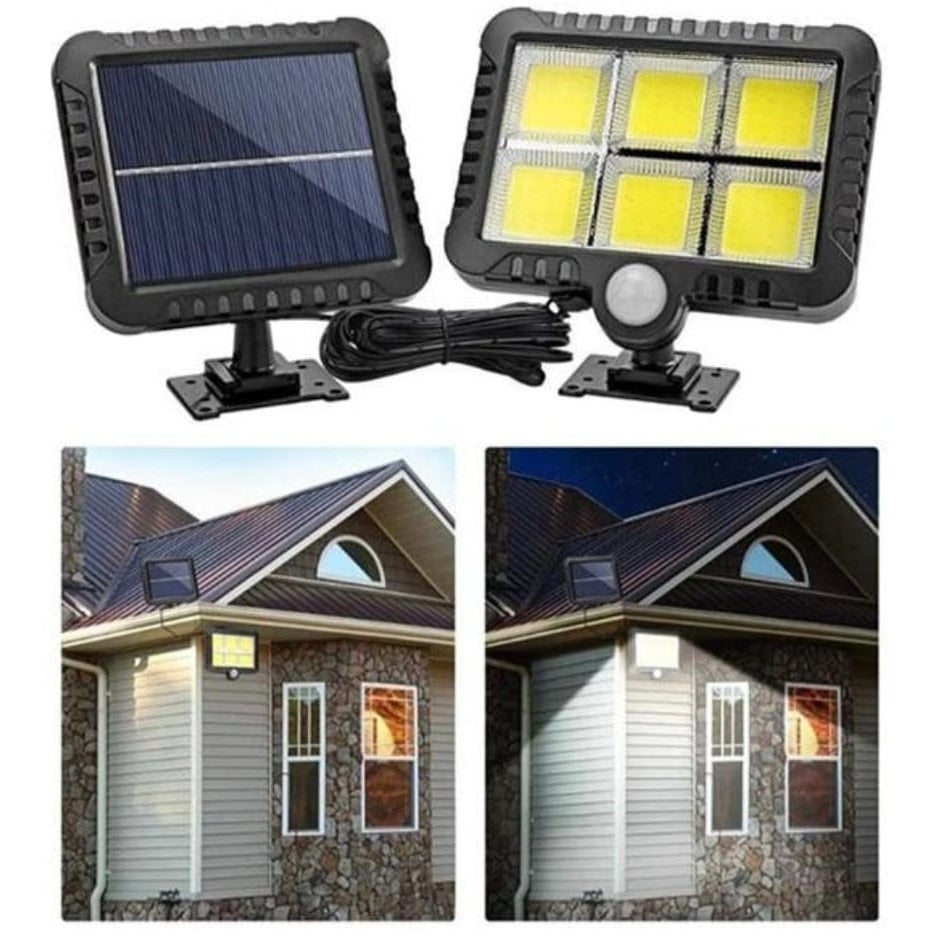 Lampă Solară cu Senzor de Mișcare, 6 LED-uri COB, Brațe Reglabile și Telecomandă
