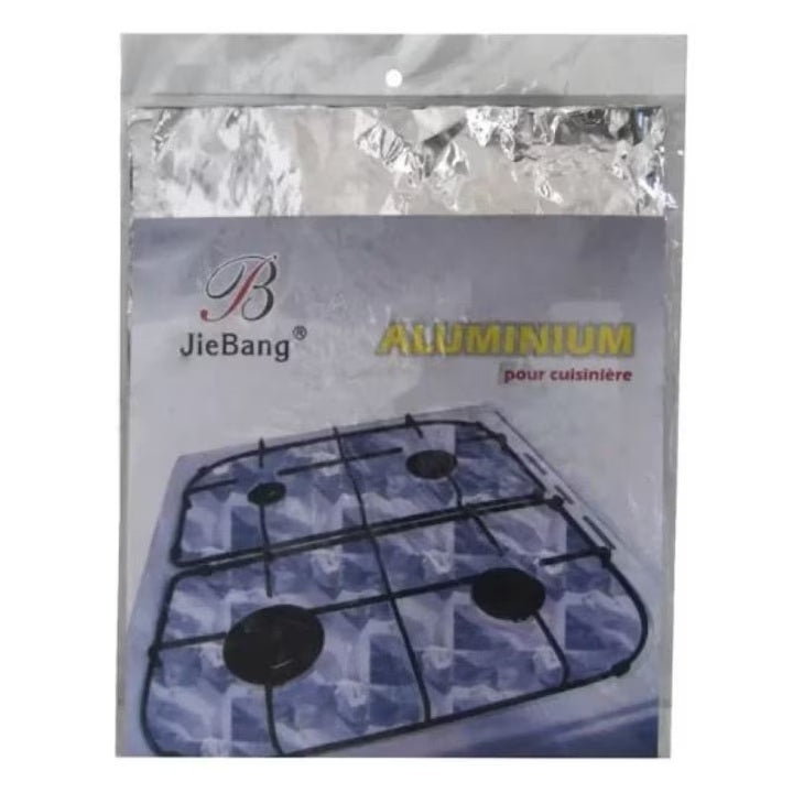 Folie de aluminiu pentru protectie aragaz impotriva murdariei si grasimii arse, 60 x 50 cm
