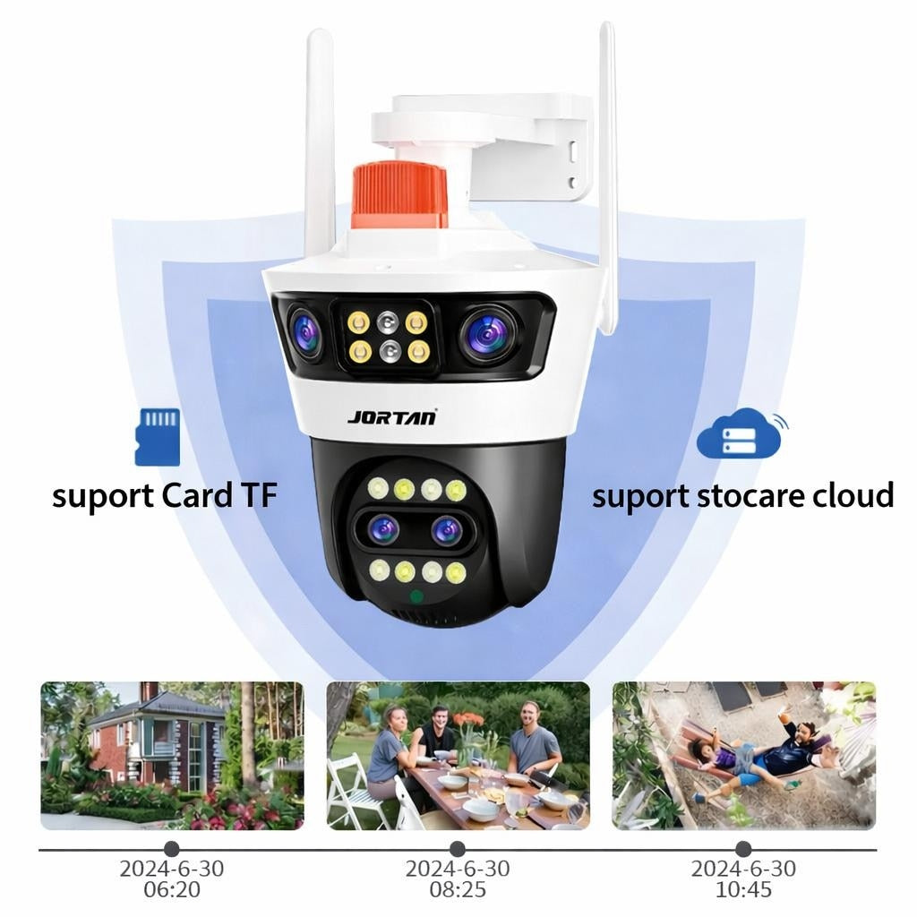 Cameră de Supraveghere Wi-Fi cu Lentilă Dublă 12MP, Audio Bidirecțional și Vedere Nocturnă