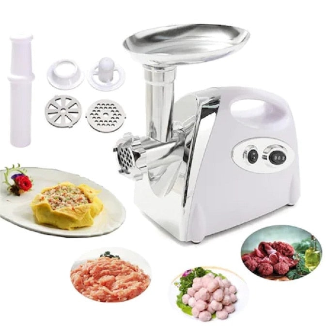 Tocator Electric de Carne 2800W cu Funcție Umplere Cârnați și Lame Inox