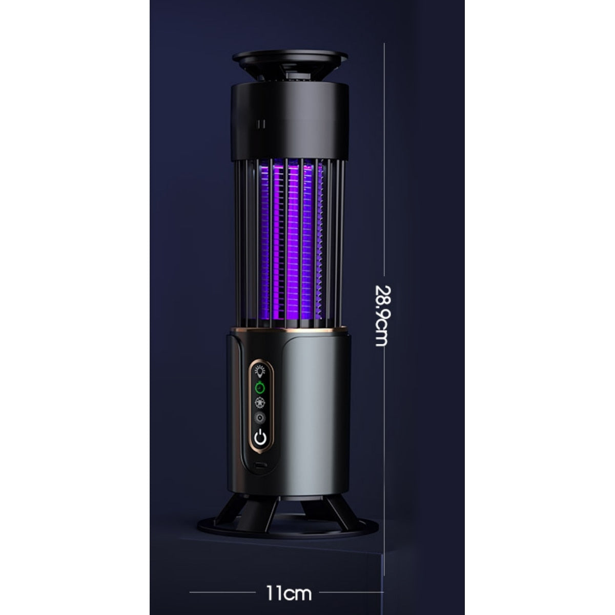 Lampă Anti-Țânțari Reîncărcabilă USB cu Iluminare și 3 Temporizatoare, 1200 mAh, Albastră
