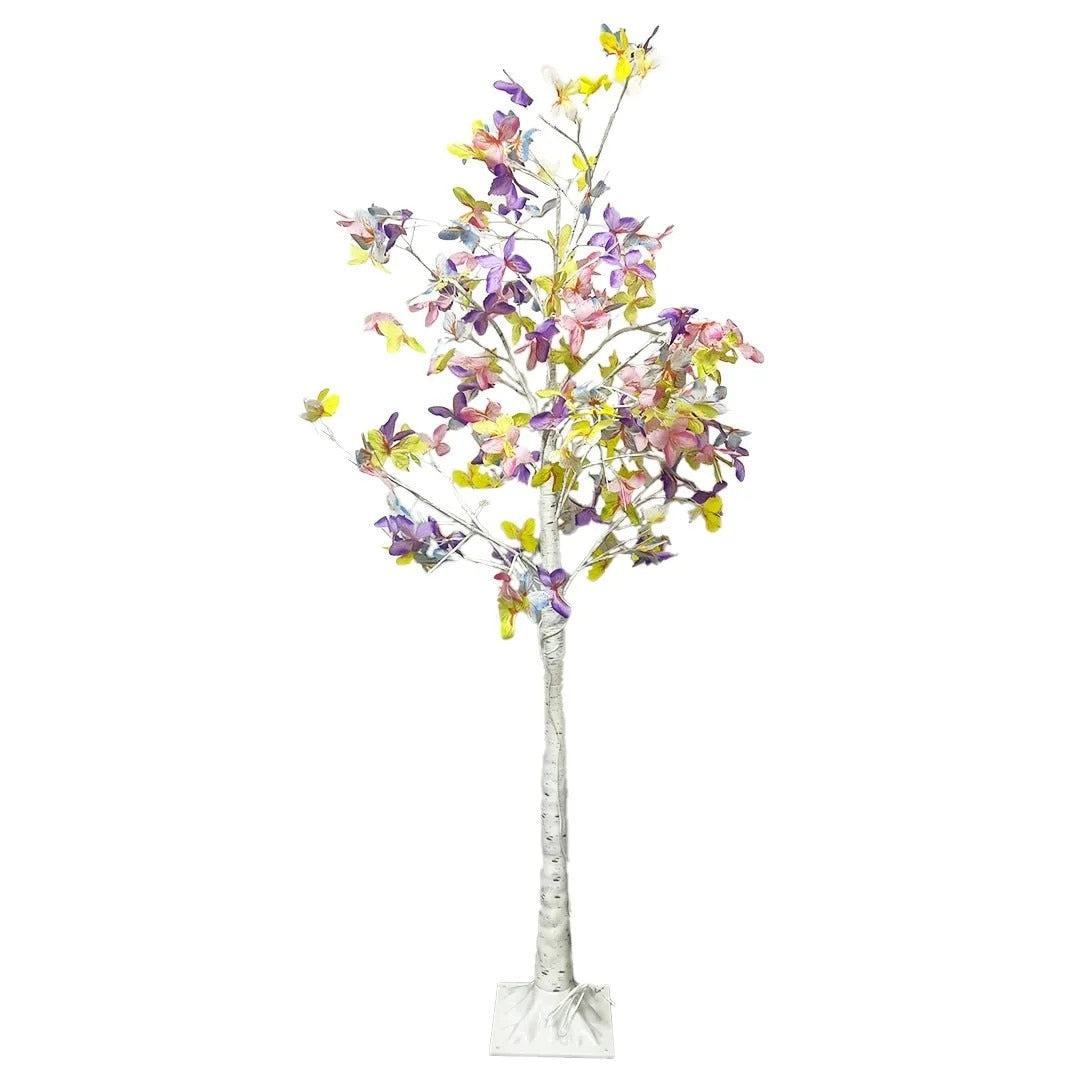 Pom Decorativ Luminos cu LED-uri și Fluturi Colorați, pentru Interior