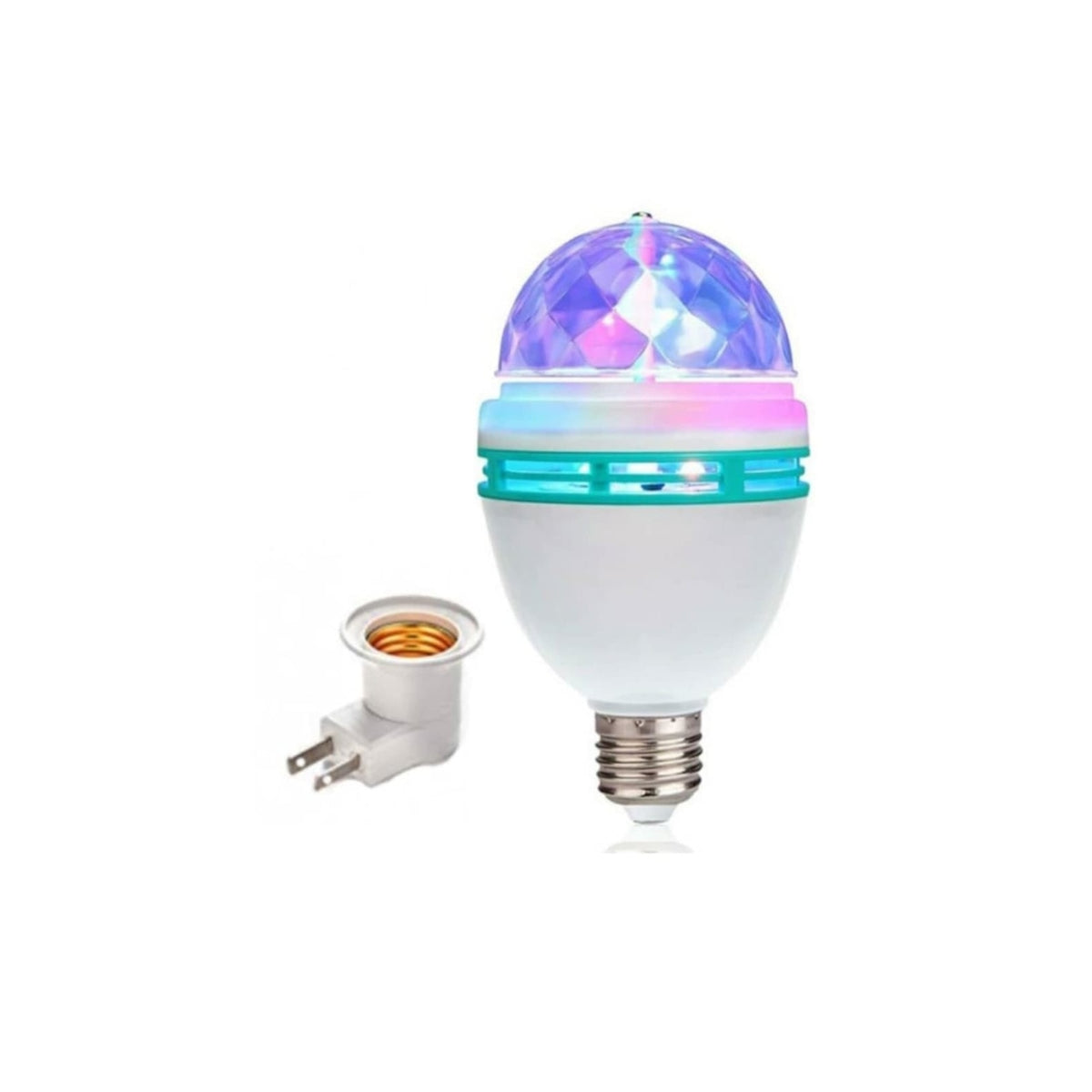 Bec LED Rotativ E27 3W cu Adaptor pentru Priză, Alb