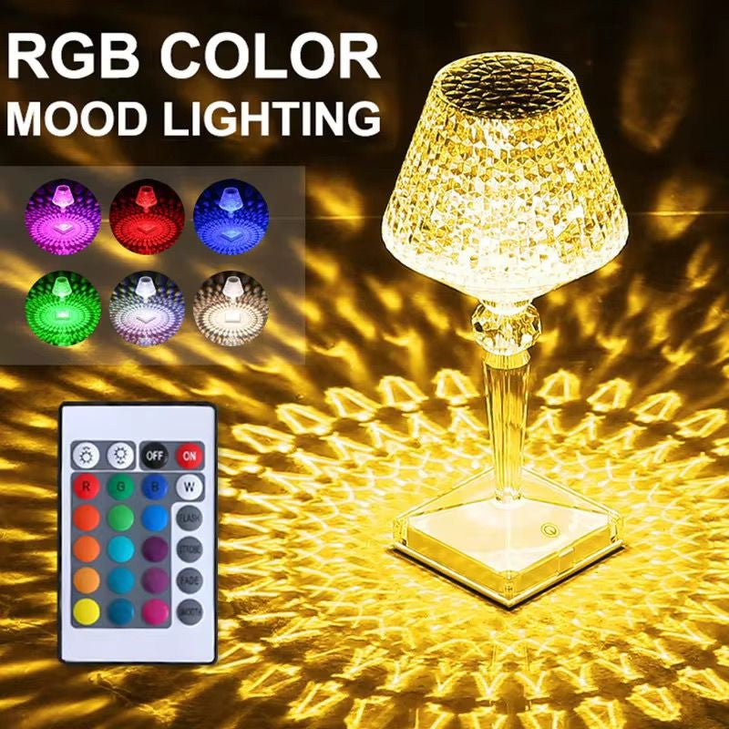 Veioză LED Reîncărcabilă USB cu 16 Culori RGB, Control Tactil și Telecomandă