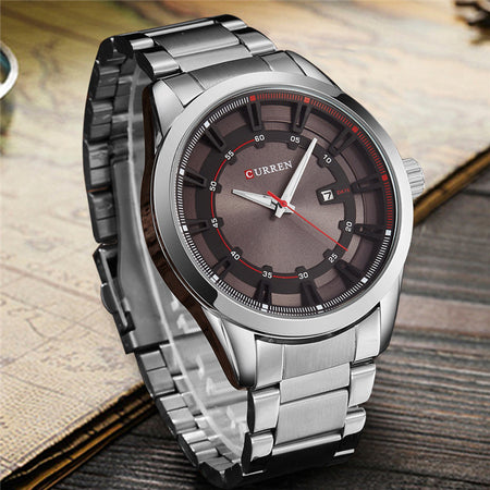 Ceas barbatesc Fashion curea metalica afisare data