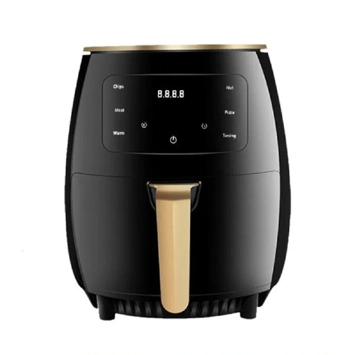 Friteuză cu Aer Cald Digitală 6L, 2400W, Ecran Touch, 8 Programe, până la 220°C