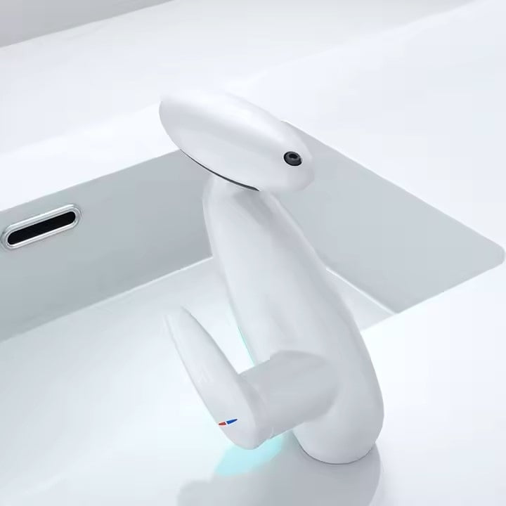 Baterie Lavoar cu Cap Extensibil, Rotire 360° și Lumină Ambientală LED, Albă