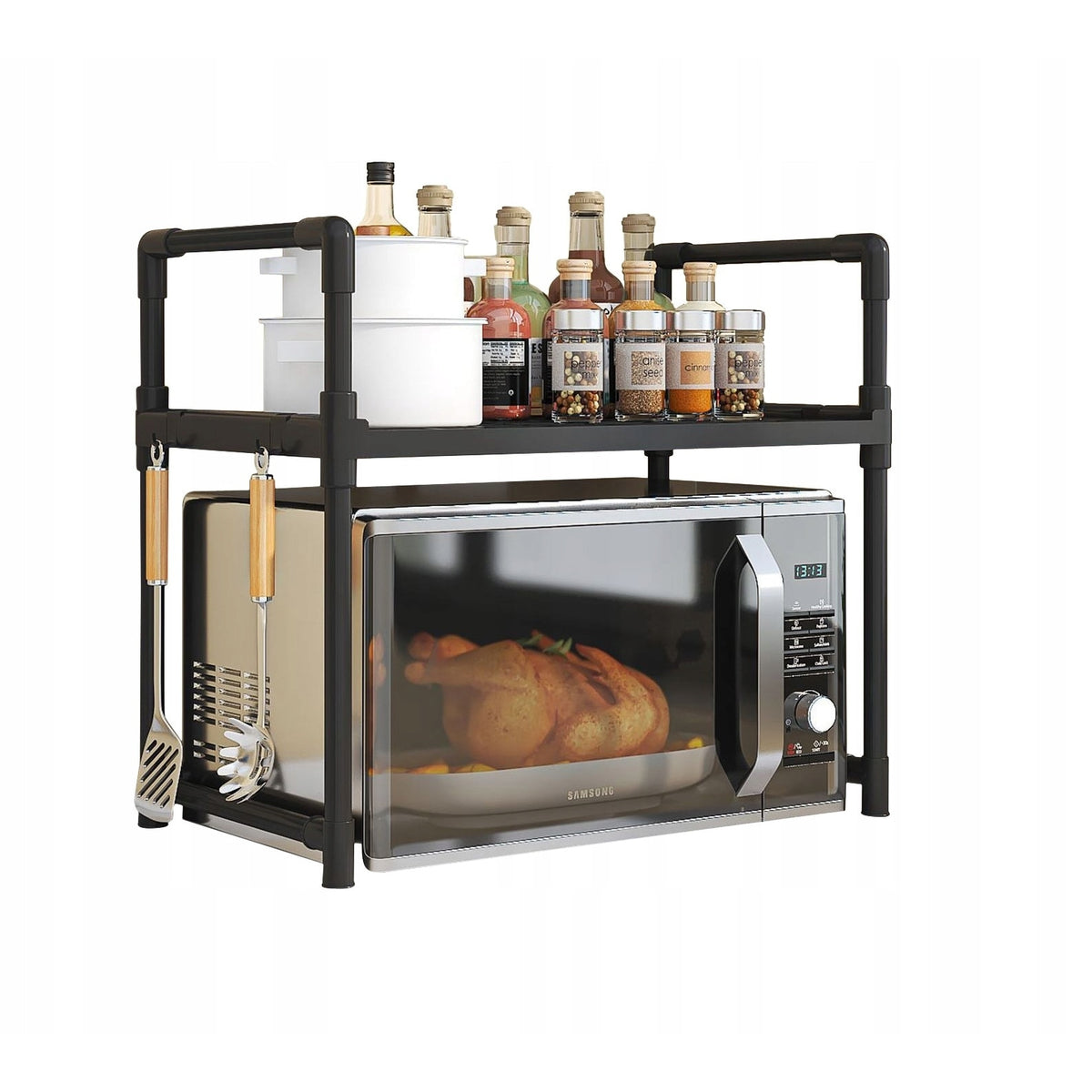 Etajeră pentru Cuptorul cu Microunde, 49 x 48 x 26 cm, Organizator de Bucătărie