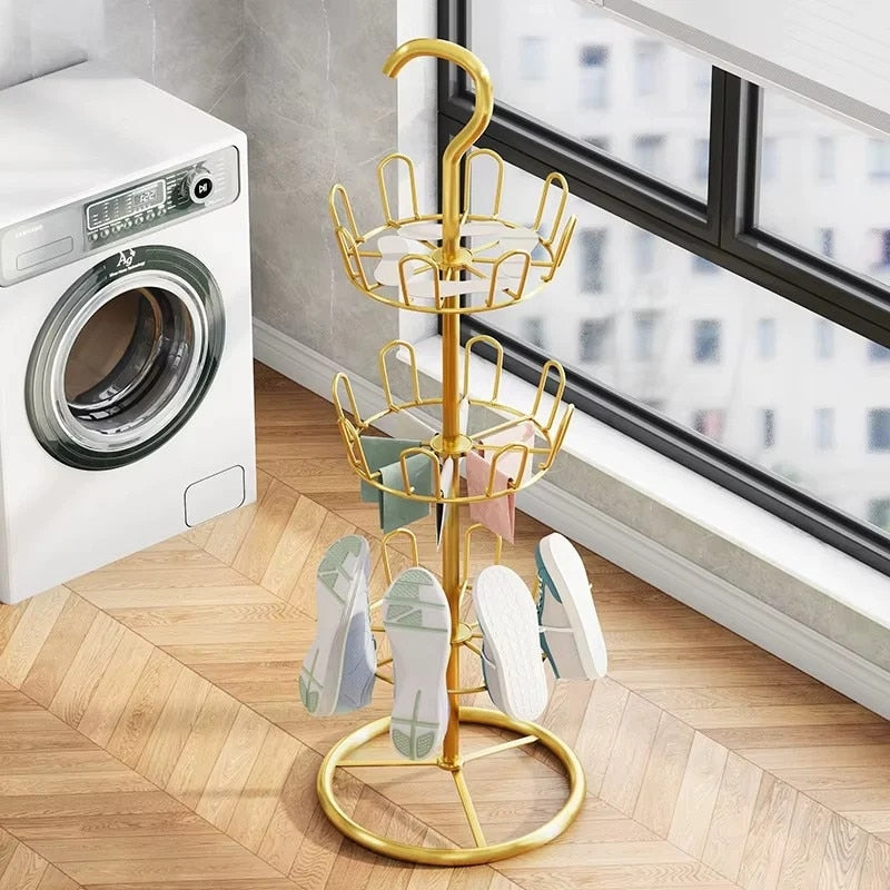 Suport Rotativ pentru Pantofi cu 3 Niveluri, Organizator Vertical, 28 x 101 cm