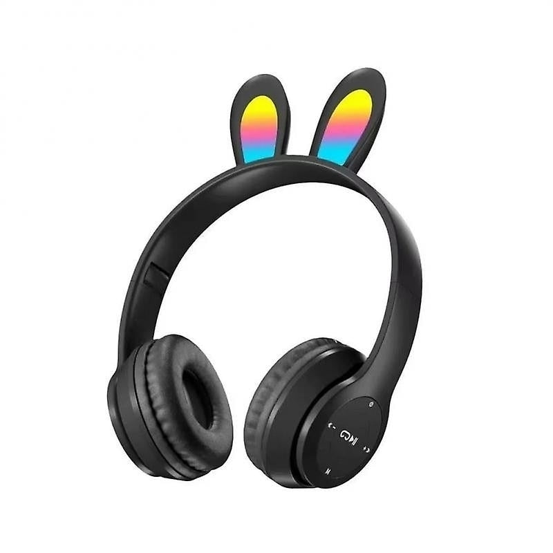 Căști wireless cu microfon și urechi de iepure RGB, Bluetooth 5.0, pliabile
