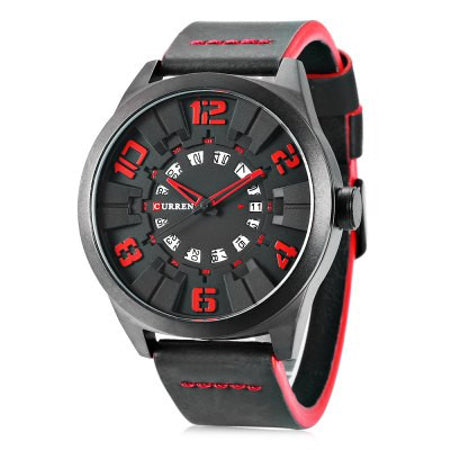 Ceas barbatesc Strap curea piele PU afisare data