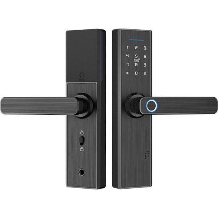Încuietoare Smart Biometrică pentru Uși din Lemn, Amprentă, Cod și Wi-Fi