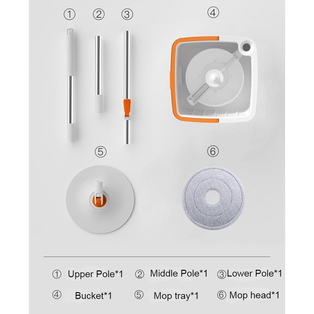 Mop rotativ microfibra 360 grade galeata cu dispozitiv de separare a apei murdare