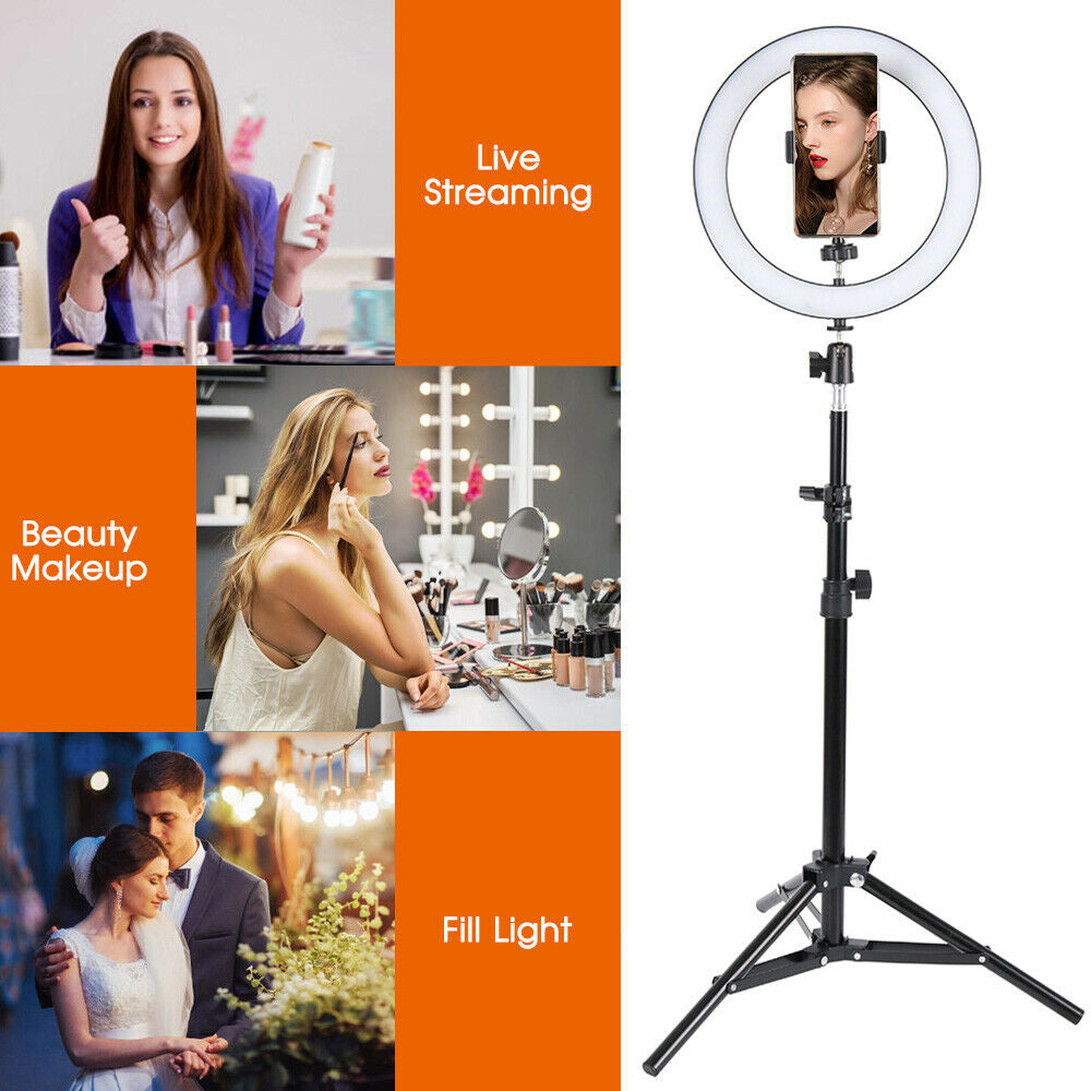 Lampa circulara cu suport selfie, putere de 60W pentru foto, make-up, cosmetica