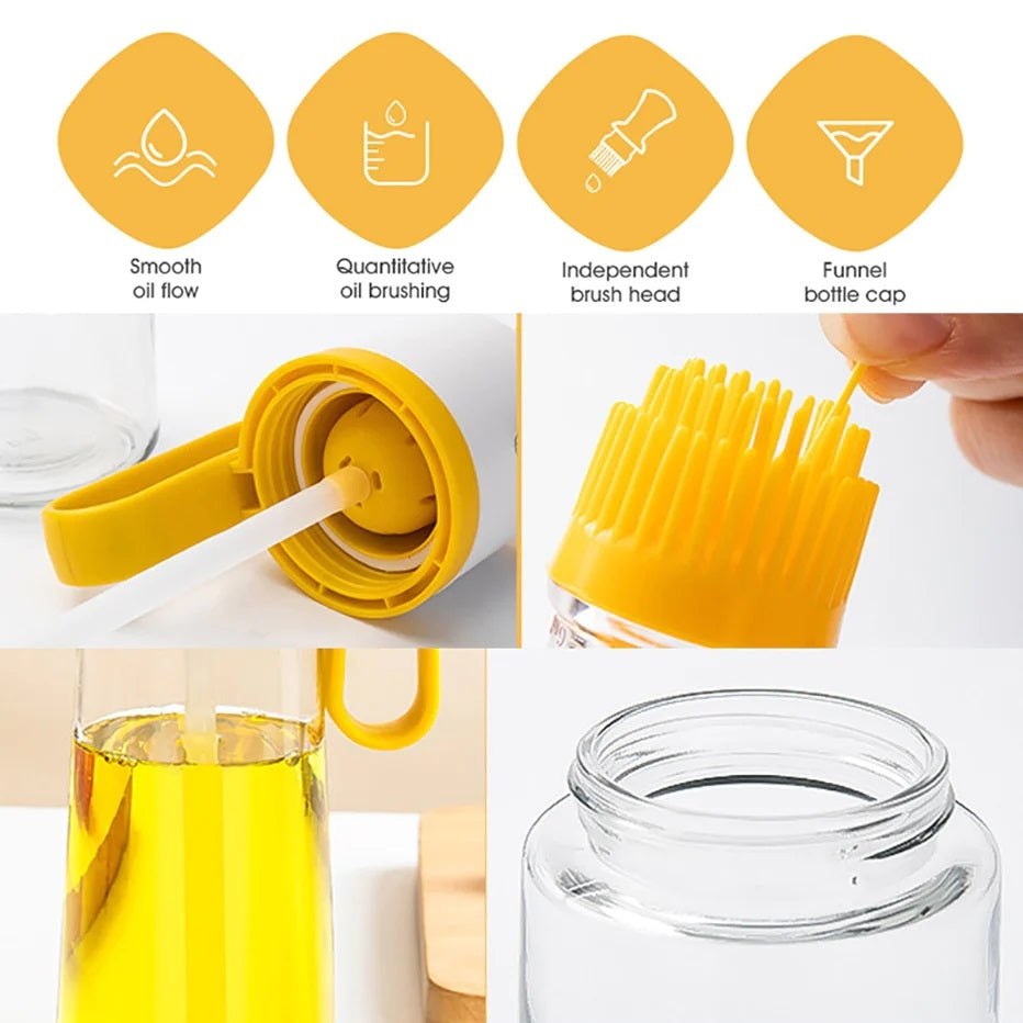 Dispenser din Sticlă cu Perie Specială: Eleganță și Precizie în Bucătăria Dvs.