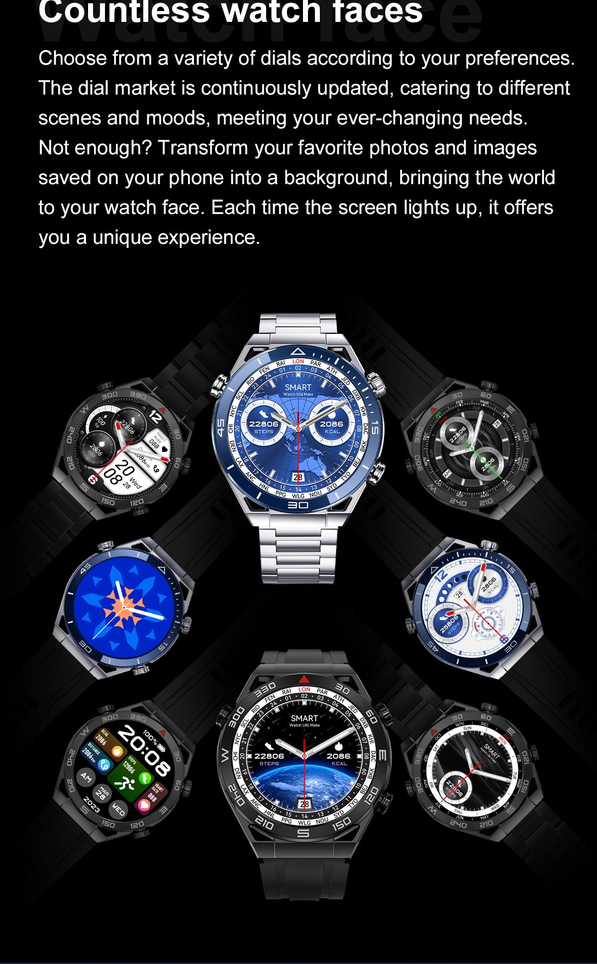 Ceas Smart Watch SK4 pentru barbati, display 1.5 Inch HD, functie Bluetooth, NFC, IP68 Waterproof cu 2 curele