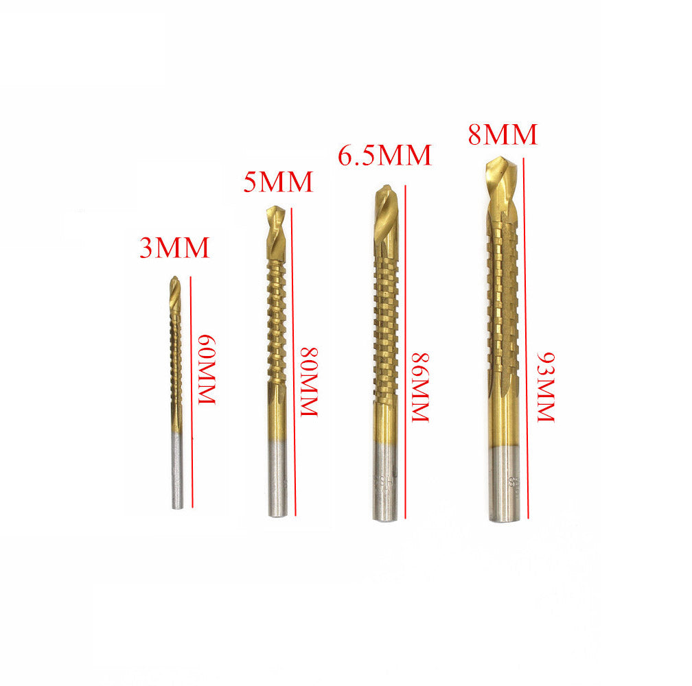 Trusa set 4 spirale freza metal, lemn cu 5 muchii de taiere