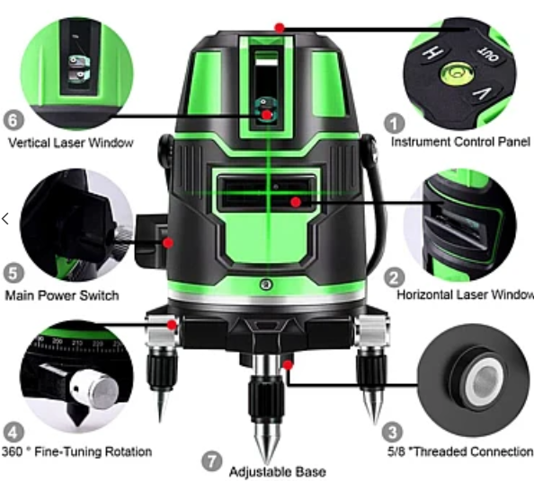 Nivela orizontala/verticala cu laser electric profesional Andowl