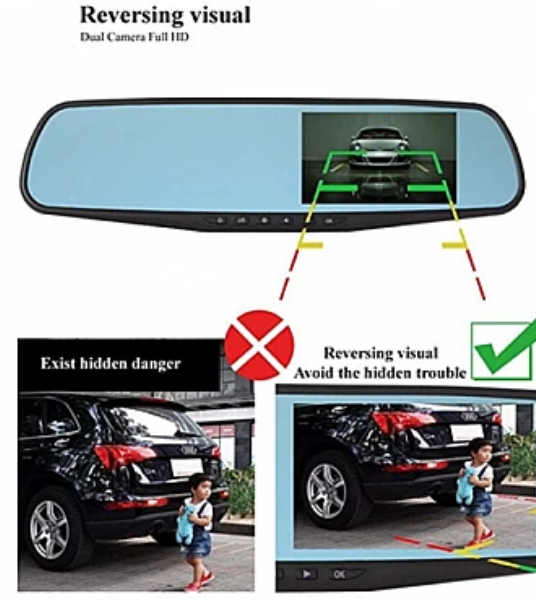 Oglinda AUTO display 3.5" cu camera fata-spate