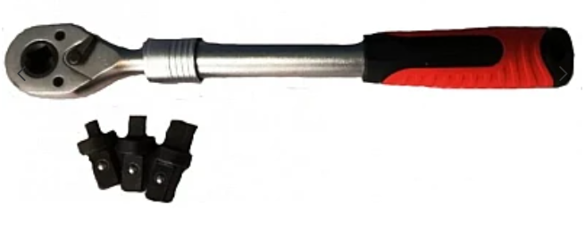 Antrenor telescopic cu clichet cu 3 capete interschimbabile