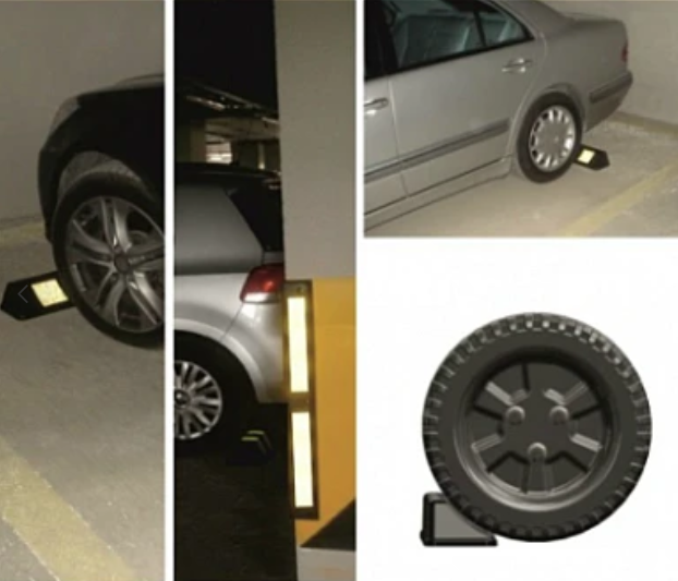 Opritor roti auto reflectorizant pentru parcare sau blocare roti
