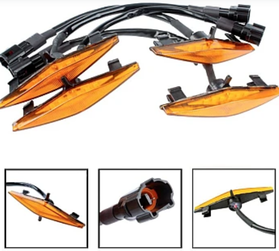 Set 4 lumini de zi si gabarit F3 pentru auto sau autocamioane montaj pe grila 12V/24V