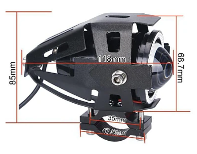 Proiector 12V Moto cu LED 10 W tip U9 Prindere pe Ghidon