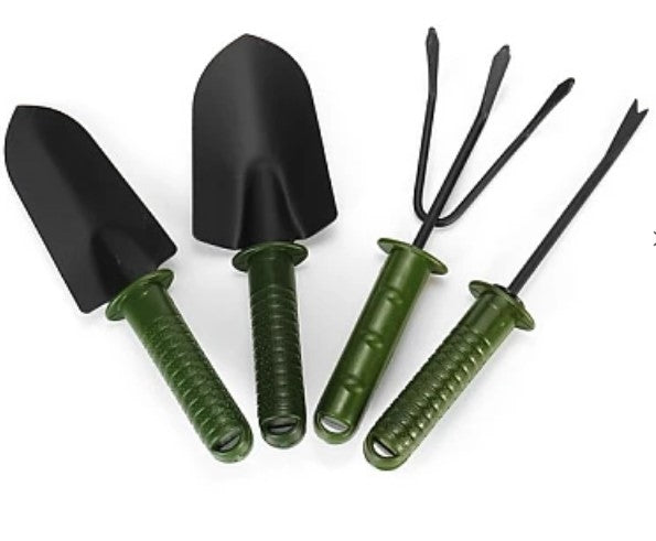 Set 4 unelte pentru gradinarit cu maner verde