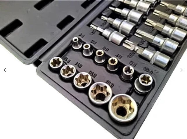 Trusa 29 piese Chei Tubulare Torx si Capete Biti Torx