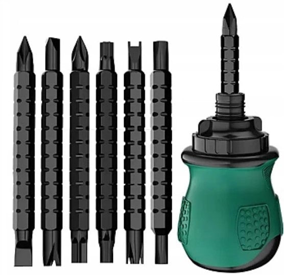 Set surubelnita CRV cu biti 13 in 1 Otel Verde/Negru