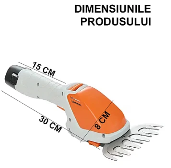 Foarfeca gradinarit electrica 2 in 1 acumulator pentru tuns Iarba gard viu sau arbusti 2 foarfeci Incluse