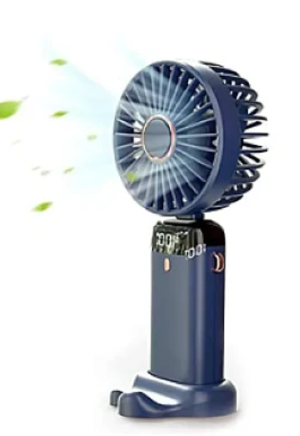 Mini ventilator de mana puternic cu display digital si suport telefon