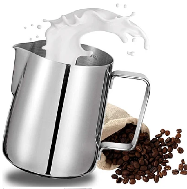 Cana din inox cu gradatie pentru spumare cu maner 350 ml