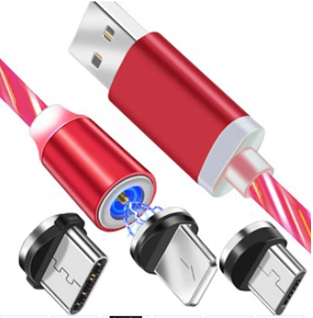Cablu magnetic 3 in 1 incarcare si transfer date telefon Lightning Micro USB Type C