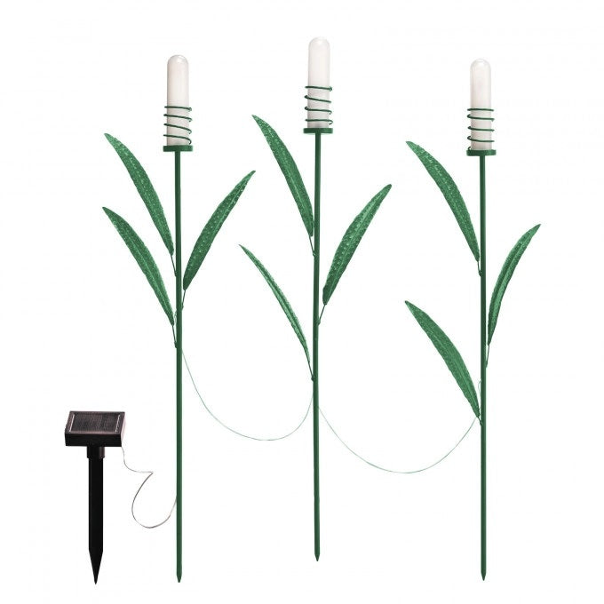 SET 3 X LAMPI SOLARE LED PENTRU GRADINA, MODEL TRESTIE, LUMINA ALB CALD