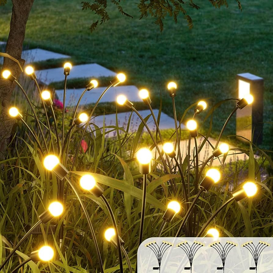 Set de 2 Lămpi LED Decorative Licurici Solare pentru Grădină - Magie Luminoasă în Serile de Vară!