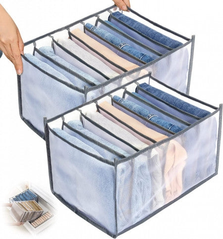 Set de 2 organizatoare pliabile pentru haine, pantaloni