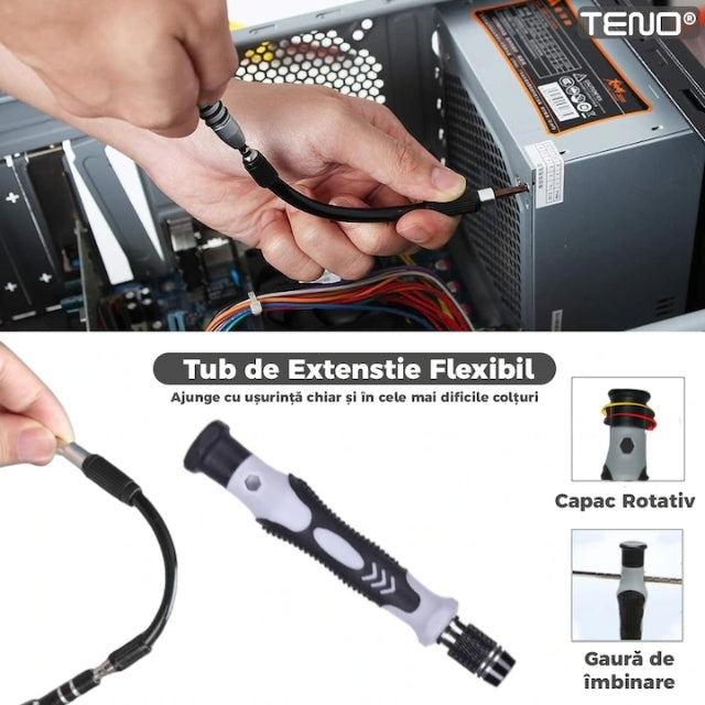 Set Profesional de Scule și Șurubelnițe de Precizie – 115 Piese