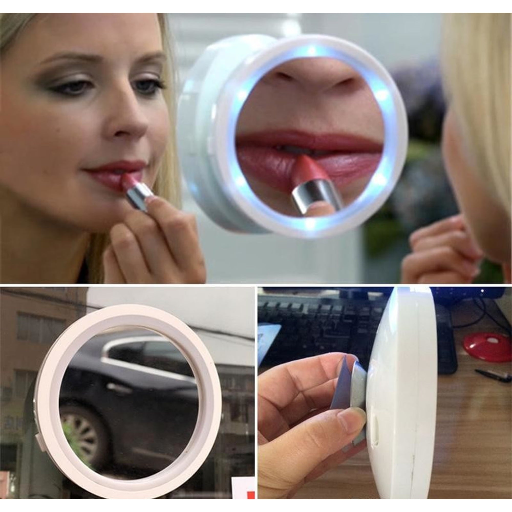Oglindă cosmetică cu LED Swivel Brite, cu mărire
