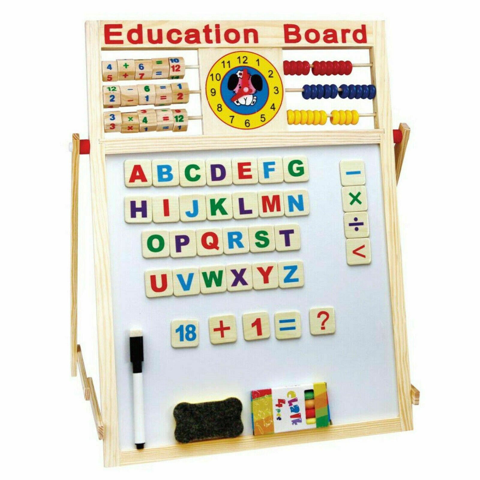 Tabla interactiva magnetica pentru copii, din lemn, 60x40 cm