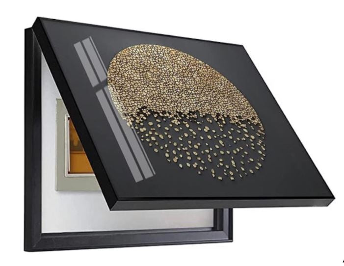 Capac Decorativ pentru Tablou Electric și Contor, Rabatabil, cu Ramă Aurie, 40 x 30 cm