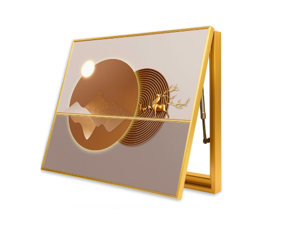 Capac Decorativ pentru Tablou Electric și Contor, Rabatabil, cu Ramă Aurie, 40 x 30 cm