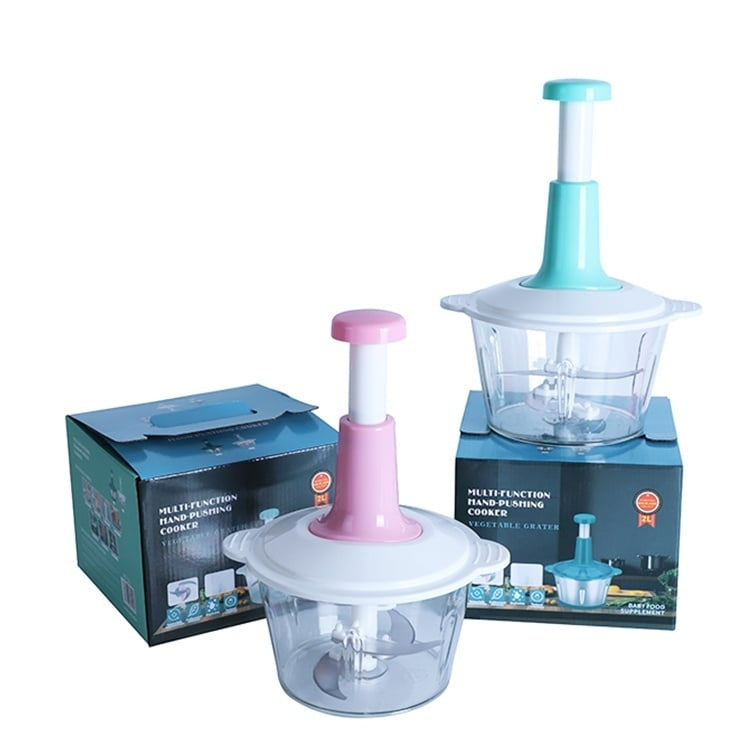 Tocător Manual pentru Legume și Fructe, Vas 1,5 L, Lame din Inox, Alb