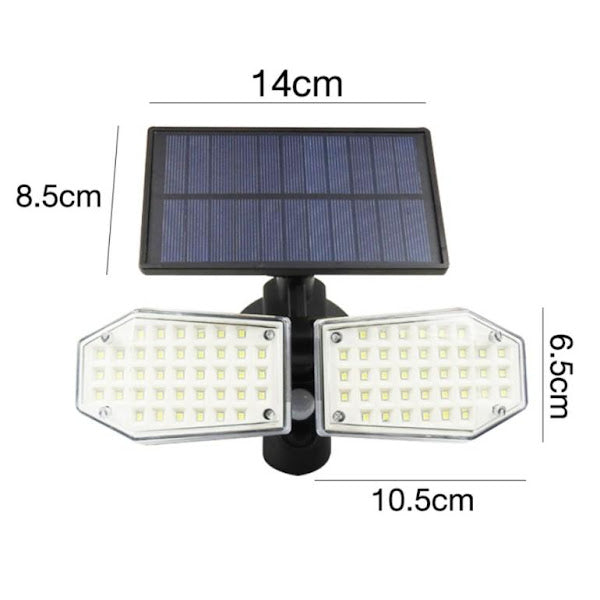 Lampa dubla split, cu panou solar si senzor de de miscare