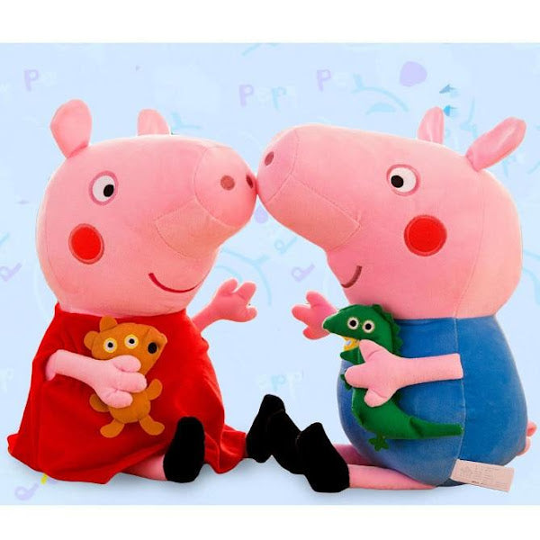 Set 5 plusuri 25 cm, Familia Peppa Pig