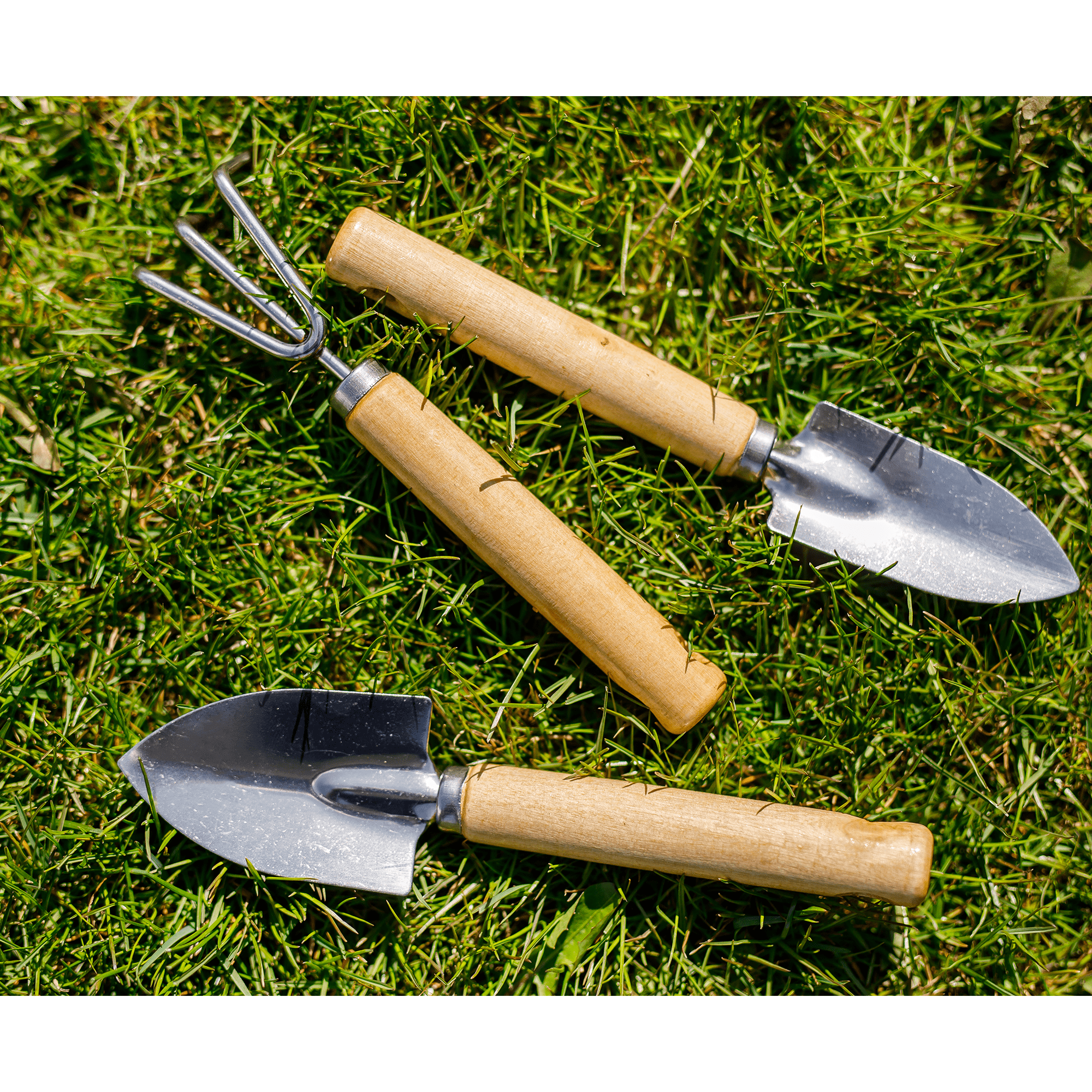 Set 3 unelte pentru gradina, mini lopata, mini grebla, mini harlet