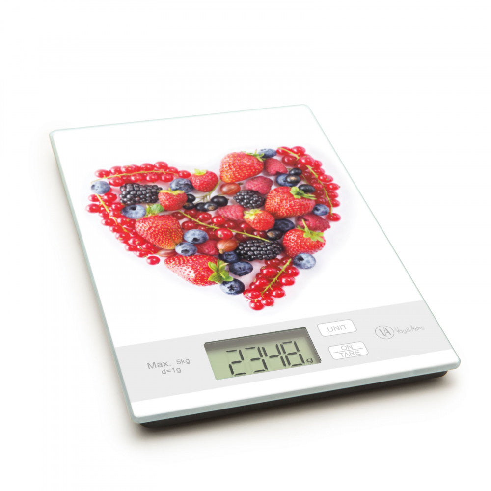 Cantar de bucatarie , 5 kg, Butoane tactile, Taler din sticla, Afisaj LCD